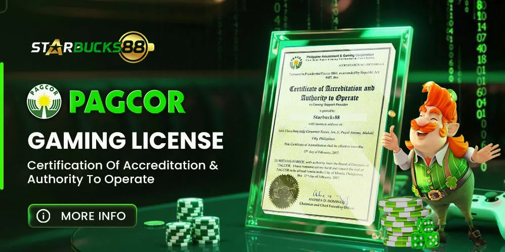 Starbucks88 Banner PAGCOR gaming license certification.
